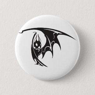 Halloween Vampier Vleermuizen Tattoo Stijl Kunstwe Ronde Button 5,7 Cm