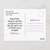 Halloween Vampieren Paarse Verjaardag Briefkaart (Achterkant)