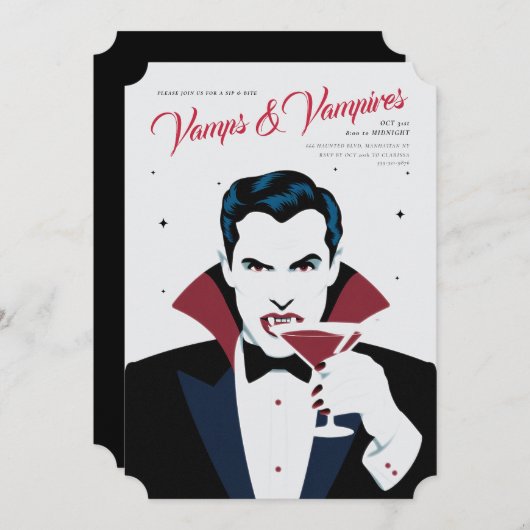 Halloween Vampiers & Vampieren Aangepaste Uitnodig Kaart (Voorkant / Achterkant)