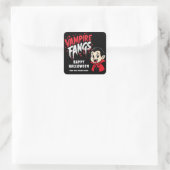 Halloween Vampiertanden Vierkante Sticker (Tas)