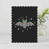 Halloween Vampire Bat Fangs Creepy Stars Kaart (Staand voorkant)
