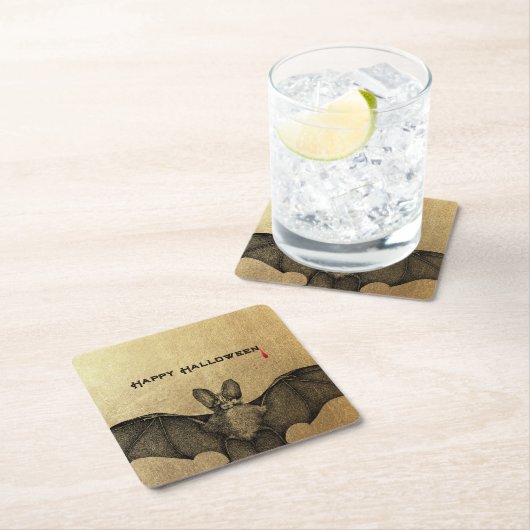 Halloween Vampire Bat Gold Kartonnen Onderzetters (Insitu)