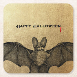 Halloween Vampire Bat Gold Kartonnen Onderzetters