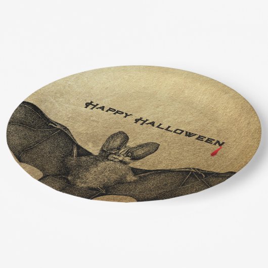 Halloween Vampire Bat Gold Papieren Bordje (Gekanteld)