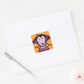 Halloween Vampire Bats 1e Verjaardag Schattige Vierkante Sticker (Envelop)