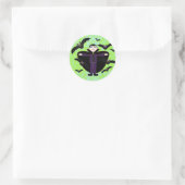 Halloween Vampire Bats Green Ronde Sticker (Tas)