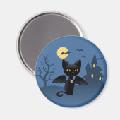 Halloween Vampire Black Cat met Wings Magneet (Voorkant / Achterkant)