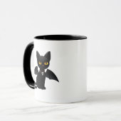 Halloween Vampire Black Cat met Wings Mok (Voorkant links)