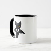 Halloween Vampire Black Cat met Wings Mok (Voorkant links)