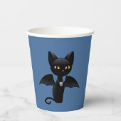 Halloween Vampire Black Cat met Wings Papieren Bekers (Voorkant)