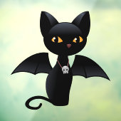 Halloween Vampire Black Cat met Wings Raamsticker (Vel 3)