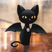 Halloween Vampire Black Cat met Wings Raamsticker (Vel 2)