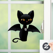 Halloween Vampire Black Cat met Wings Raamsticker (Huis)