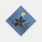 Halloween Vampire Black Cat met Wings Servet (Hoek)