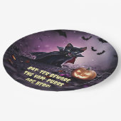 Halloween Vampire Black Kitten Katten Papieren Bordje (Gekanteld)