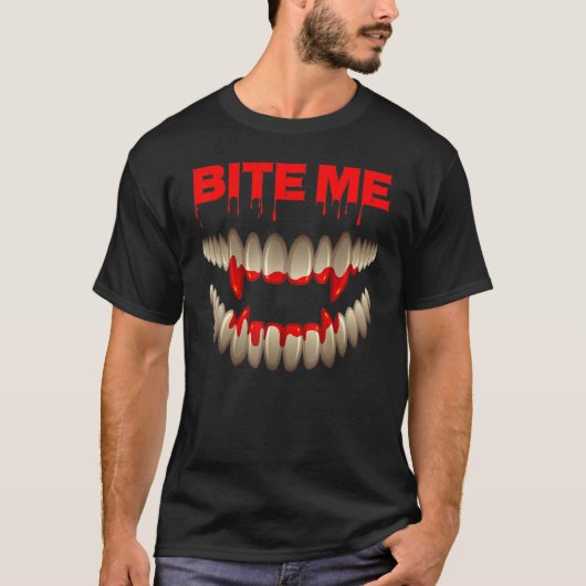 Halloween Vampire Bloody Teeth Fangs Costuum T-shirt (Voorkant)