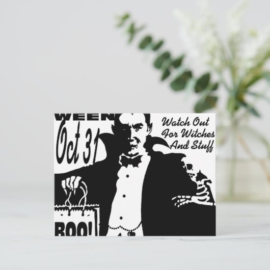 Halloween Vampire Briefkaart (Staand voorkant)