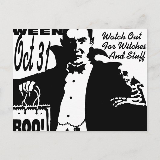 Halloween Vampire Briefkaart (Voorkant)