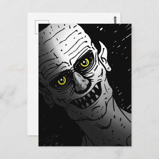 Halloween Vampire Briefkaart (Voorkant / Achterkant)