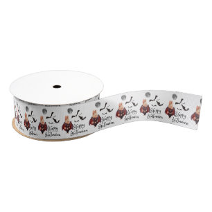 Halloween Vampire Bunny Ribbon Grosgrain Lint