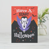HALLOWEEN VAMPIRE CARTOON FEESTDAGENKAART (Staand voorkant)