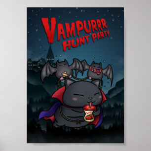 Halloween Vampire Cat Vampur Poster