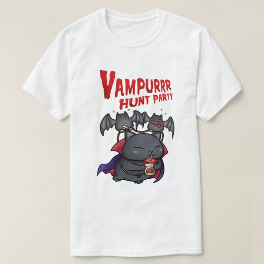 Halloween Vampire Cat Vampur T-shirt (Design voorkant)