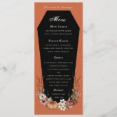 Halloween Vampire Coffin Wedding Party Terracotta Menu (Voorkant)