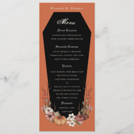 Halloween Vampire Coffin Wedding Party Terracotta Menu