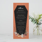 Halloween Vampire Coffin Wedding Party Terracotta Menu (Staand voorkant)