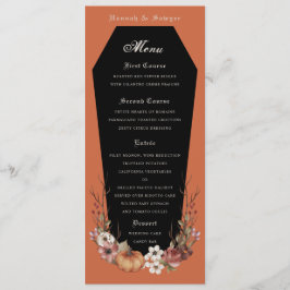 Halloween Vampire Coffin Wedding Party Terracotta Menu