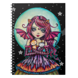 Halloween Vampire Fairy met twee katten Notitieboek