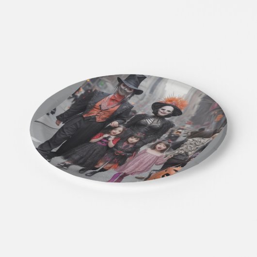 Halloween Vampire Family Party Borden 🦇🎃 Papieren Bordje (Gekanteld)