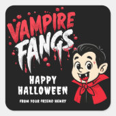 Halloween Vampire Fangs Vierkante Sticker (Voorkant)