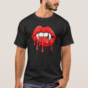 Halloween Vampire Fangs Vrouw Licht bloed T-shirt