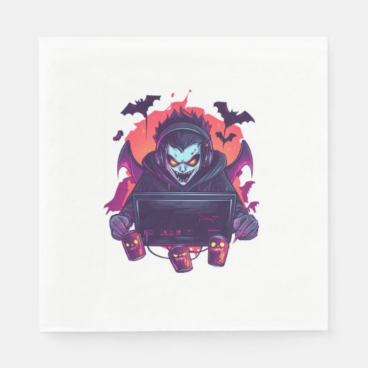 Halloween Vampire Gamer Servet (Voorkant)