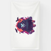 Halloween Vampire Gamer Spandoek (Verticaal)