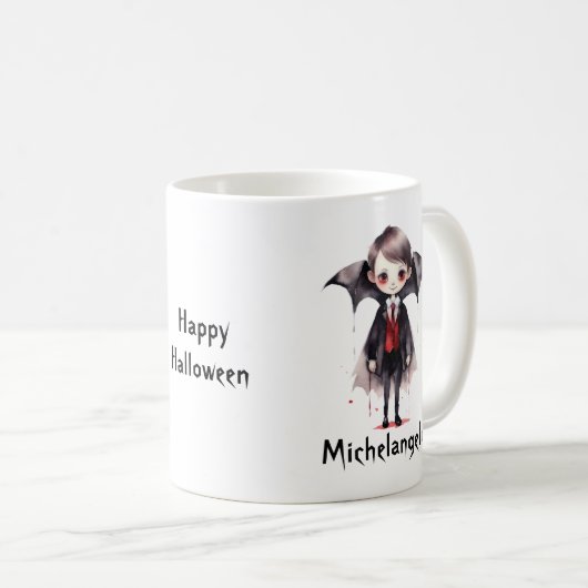 Halloween Vampire Kind Personaliseren Koffiemok (Voorkant rechts)