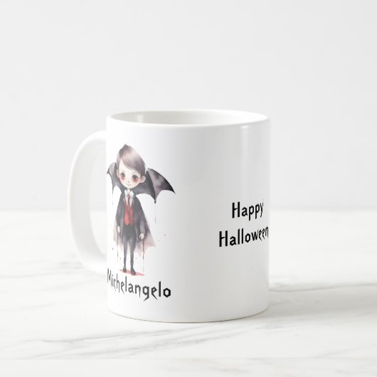 Halloween Vampire Kind Personaliseren Koffiemok (Voorkant links)
