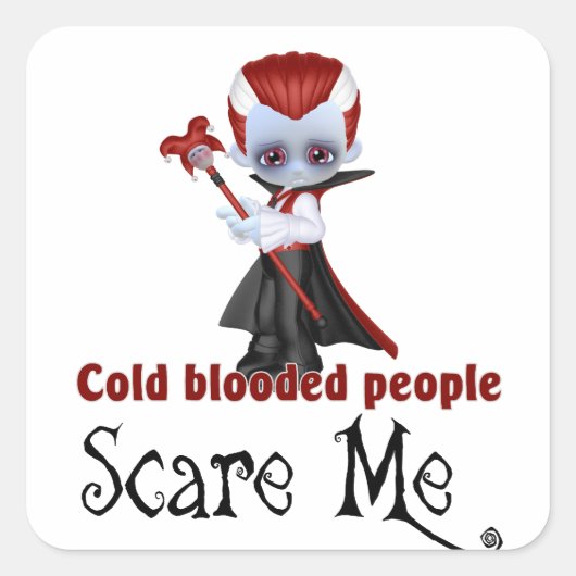 Halloween Vampire Kold Bloed Mensen Vierkante Sticker (Voorkant)