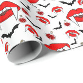 Halloween Vampire Lips Verpakkingspapier Cadeaupapier (Rol Hoek)