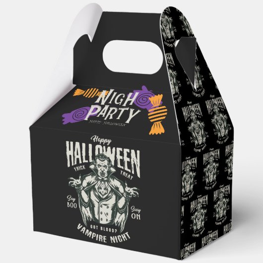 Halloween: Vampire Night Party Treat Box Bedankdoosjes (Voorkant)