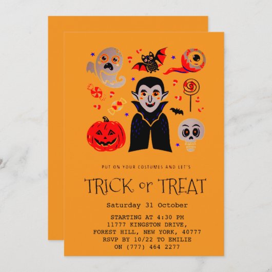 Halloween Vampire Party Uitnodiging (Voorkant / Achterkant)