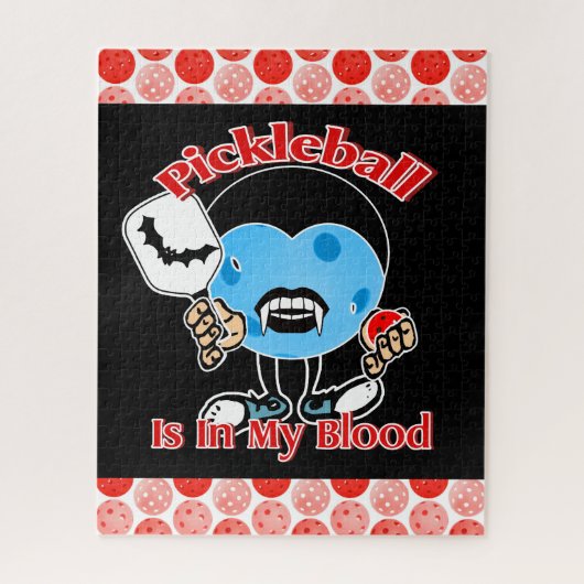 Halloween Vampire - Pickleball zit in mijn bloed Legpuzzel (Verticaal)