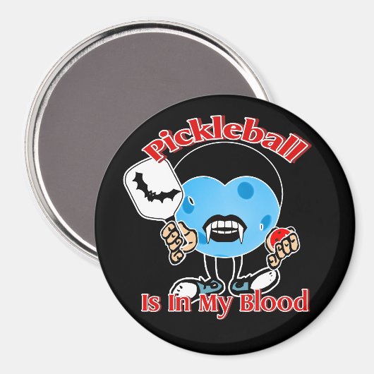 Halloween Vampire - Pickleball zit in mijn bloed Magneet (Voorkant / Achterkant)