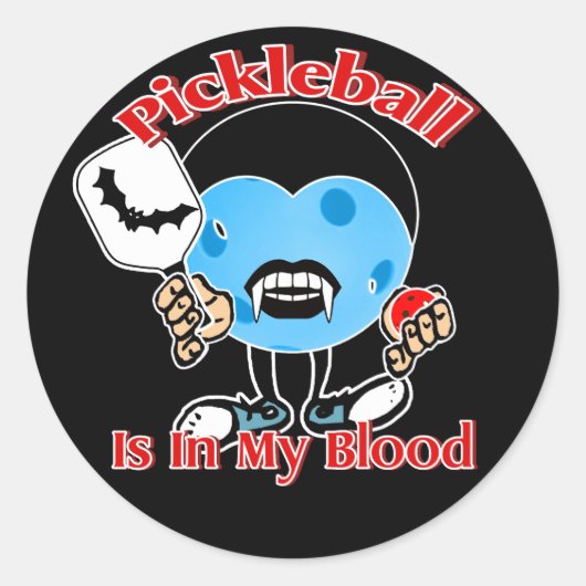 Halloween Vampire - Pickleball zit in mijn bloed Ronde Sticker (Voorkant)