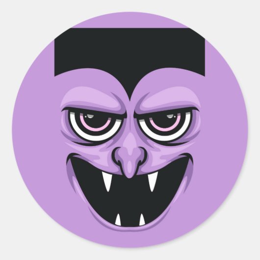 Halloween Vampire Ronde Sticker (Voorkant)