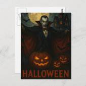 Halloween Vampire Scary Night Pumpkin Briefkaart (Voorkant / Achterkant)
