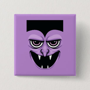 Halloween Vampire Vierkante Button 5,1 Cm