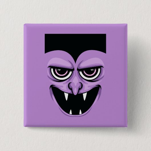 Halloween Vampire Vierkante Button 5,1 Cm (Voorkant)